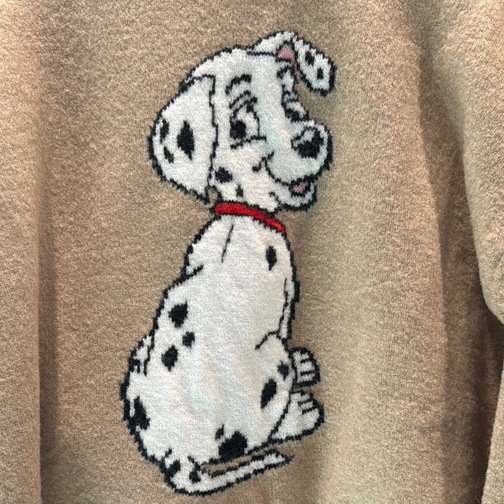 Bershka Tan and White Dalmatian Dog Sweater